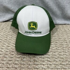 John Deere Green‎  Mesh White Front Snapback Truckers Cap